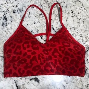 Red lux panther fire balance athletica form bra